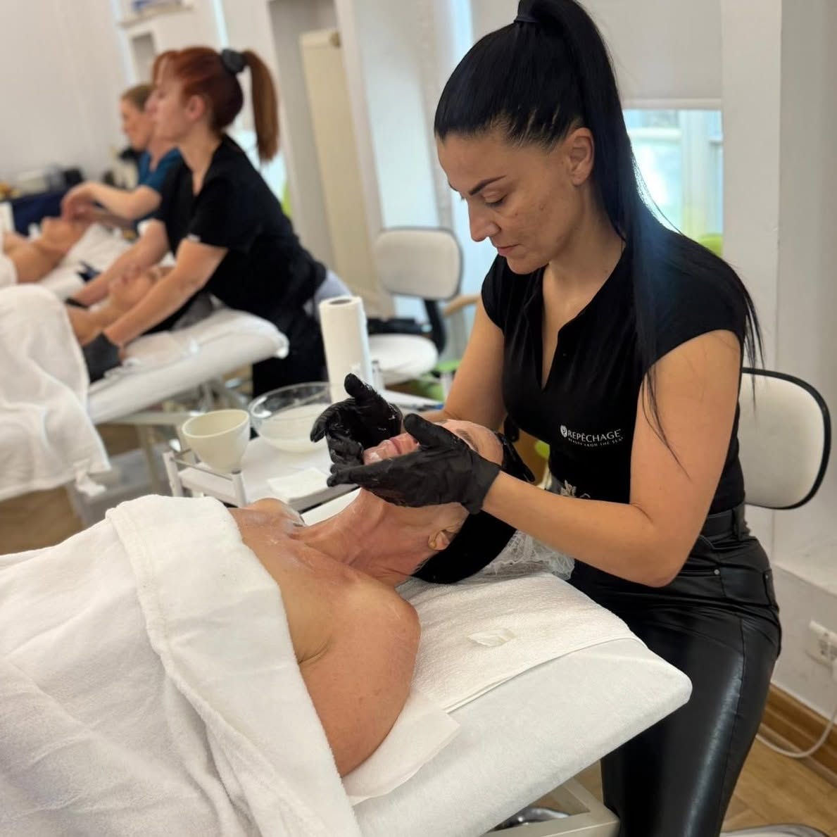 Antonella and her dedicated beauty team providing specialized skincare treatments