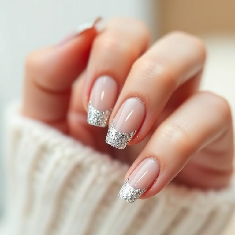 Glitter Accent French Gel Manicure